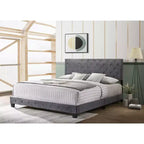 Lit King rembourré en velours capitonné Passion Furniture Suffolk