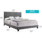 Lit King rembourré en velours capitonné Passion Furniture Suffolk
