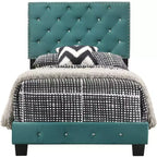 Lit King rembourré en velours capitonné Passion Furniture Suffolk