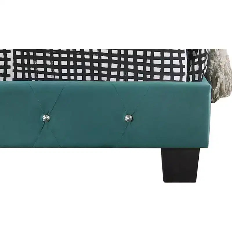 Lit King rembourré en velours capitonné Passion Furniture Suffolk