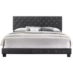 Lit King rembourré en velours capitonné Passion Furniture Suffolk