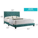 Lit King rembourré en velours capitonné Passion Furniture Suffolk