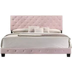Lit King rembourré en velours capitonné Passion Furniture Suffolk