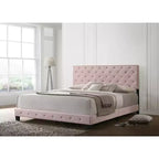 Lit King rembourré en velours capitonné Passion Furniture Suffolk