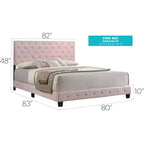 Lit King rembourré en velours capitonné Passion Furniture Suffolk