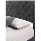 Lit King rembourré en velours capitonné Passion Furniture Suffolk