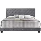 Lit King rembourré en velours capitonné Passion Furniture Suffolk