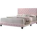 Lit King rembourré en velours capitonné Passion Furniture Suffolk