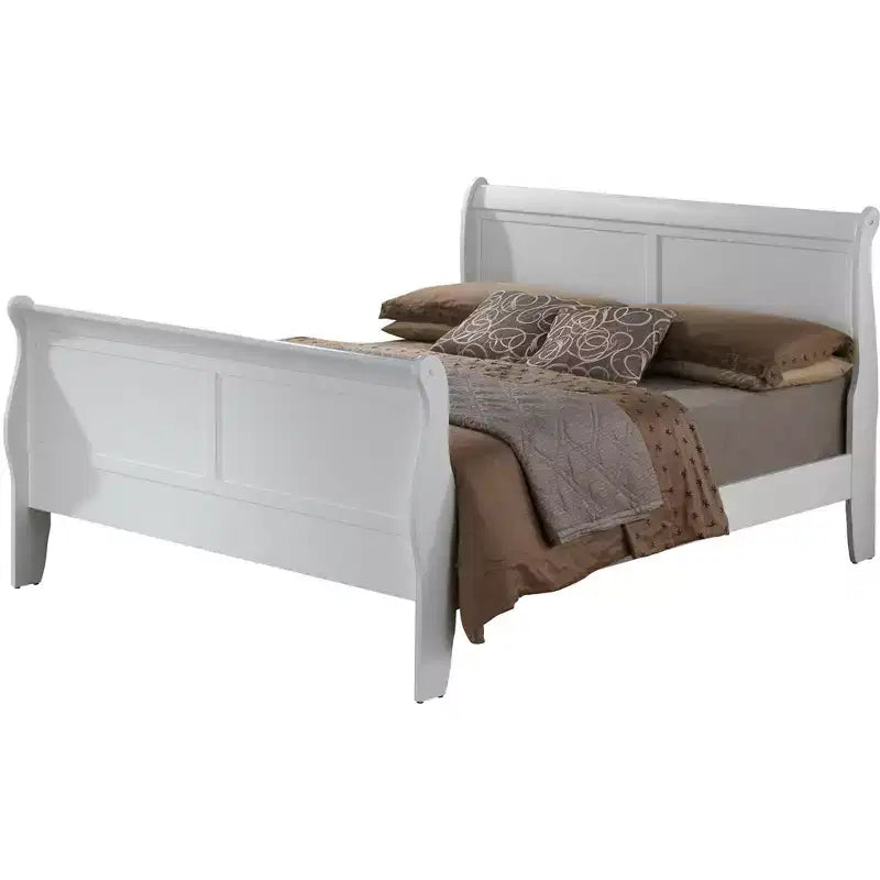 Lit traîneau Passion Furniture Louis Philippe Queen avec tête et pied de lit hauts