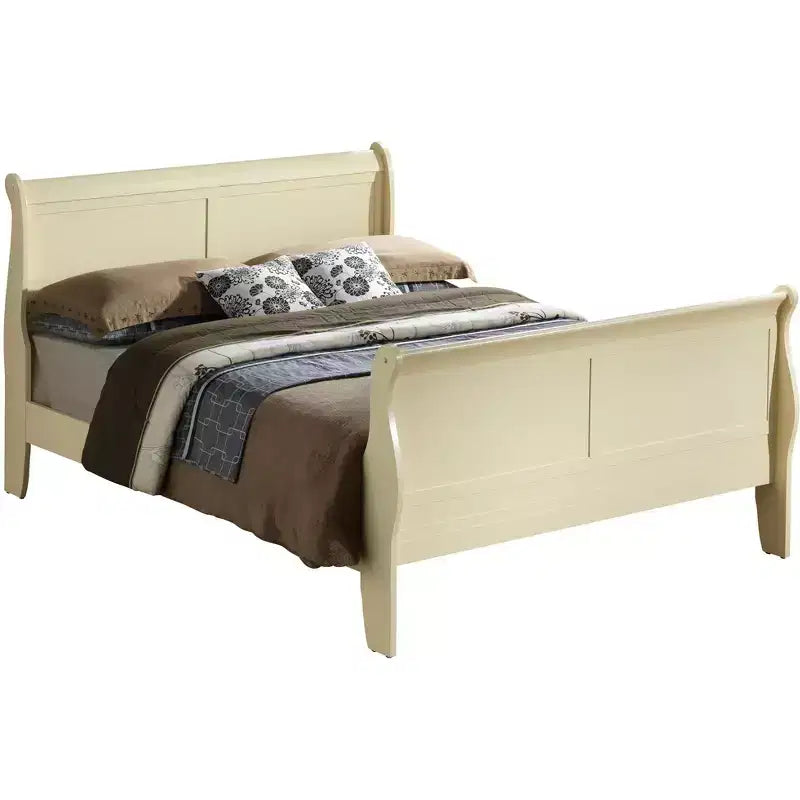 Lit traîneau Passion Furniture Louis Philippe Queen avec tête et pied de lit hauts