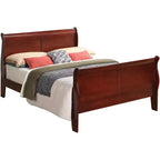 Lit traîneau Passion Furniture Louis Philippe Queen avec tête et pied de lit hauts