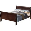 Lit traîneau Passion Furniture Louis Philippe Queen avec tête et pied de lit hauts