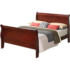 Lit traîneau Passion Furniture Louis Philippe Queen avec tête et pied de lit hauts