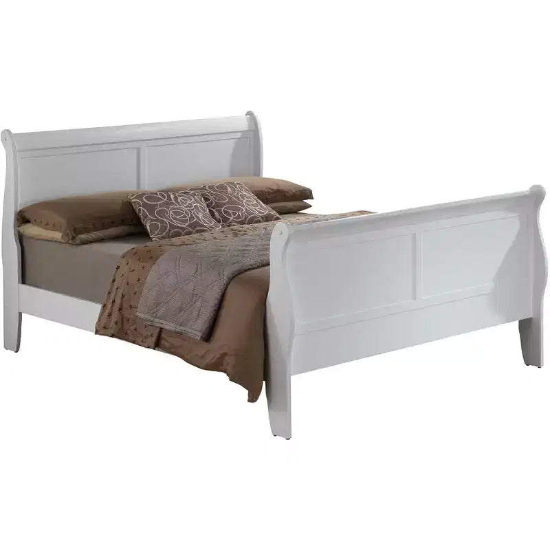Lit traîneau Passion Furniture Louis Philippe Queen avec tête et pied de lit hauts