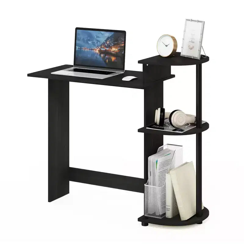 Furinno Bureau d'angle compact et moderne avec étagères de rangement pour ordinateur, écriture et bureau à domicile