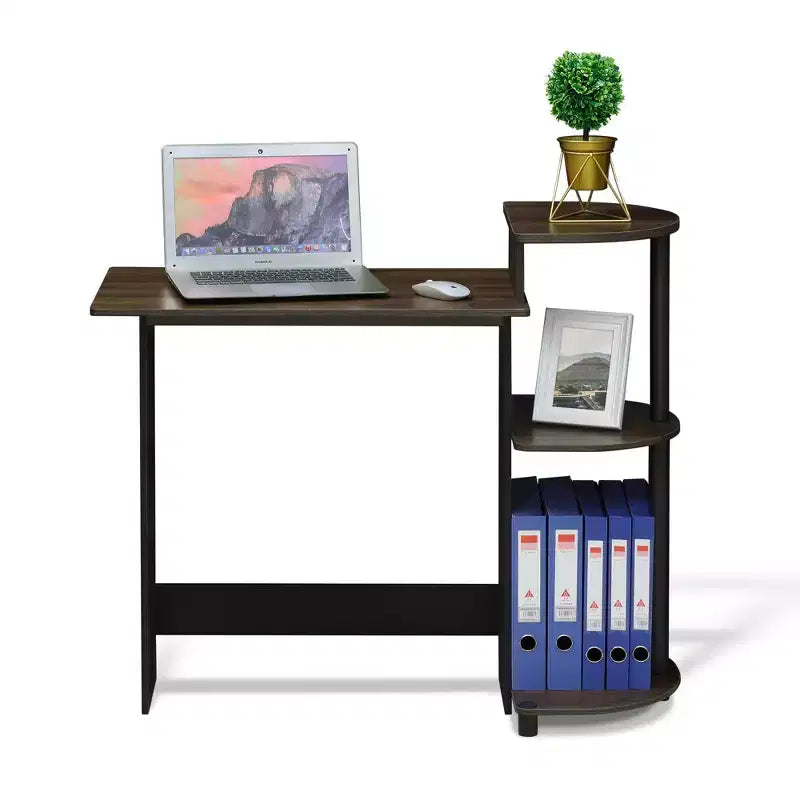Furinno Bureau d'angle compact et moderne avec étagères de rangement pour ordinateur, écriture et bureau à domicile