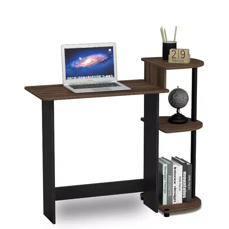 Furinno Bureau d'angle compact et moderne avec étagères de rangement pour ordinateur, écriture et bureau à domicile