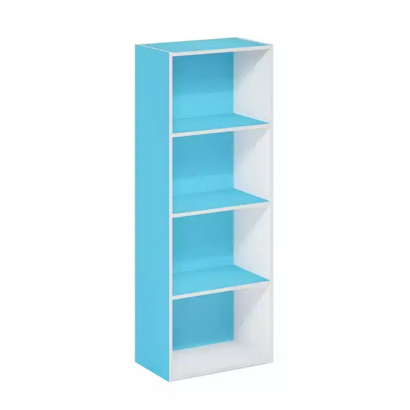 Furinno Étagère Ouverte 4 Niveaux 4 Cubes Meuble de Rangement au Sol Bibliothèque