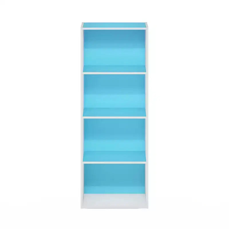Furinno Étagère Ouverte 4 Niveaux 4 Cubes Meuble de Rangement au Sol Bibliothèque