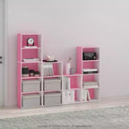Furinno Étagère Ouverte 4 Niveaux 4 Cubes Meuble de Rangement au Sol Bibliothèque
