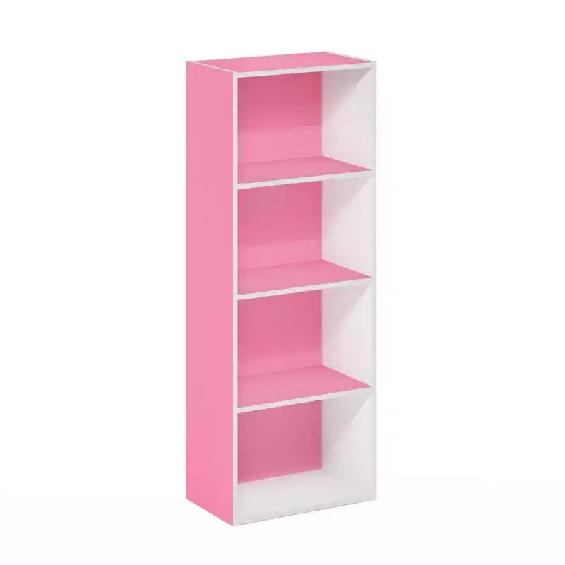 Furinno Étagère Ouverte 4 Niveaux 4 Cubes Meuble de Rangement au Sol Bibliothèque