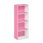 Furinno Étagère Ouverte 4 Niveaux 4 Cubes Meuble de Rangement au Sol Bibliothèque