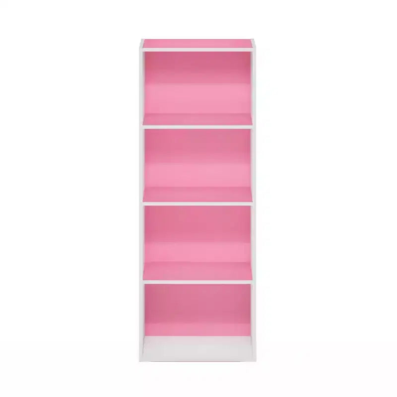 Furinno Étagère Ouverte 4 Niveaux 4 Cubes Meuble de Rangement au Sol Bibliothèque