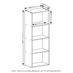 Furinno Étagère Ouverte 4 Niveaux 4 Cubes Meuble de Rangement au Sol Bibliothèque