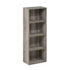 Furinno Étagère Ouverte 4 Niveaux 4 Cubes Meuble de Rangement au Sol Bibliothèque