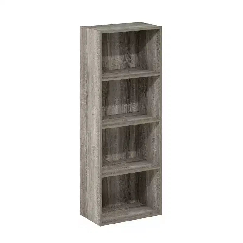 Furinno Étagère Ouverte 4 Niveaux 4 Cubes Meuble de Rangement au Sol Bibliothèque