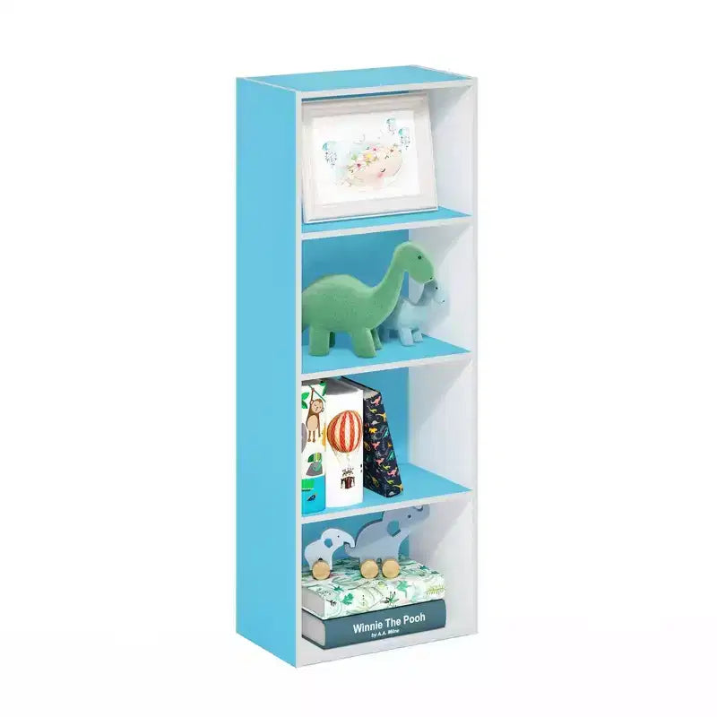 Furinno Étagère Ouverte 4 Niveaux 4 Cubes Meuble de Rangement au Sol Bibliothèque