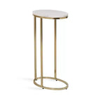 Kate and Laurel Natalli Oval Metal C Table, 14x9x28, Gold