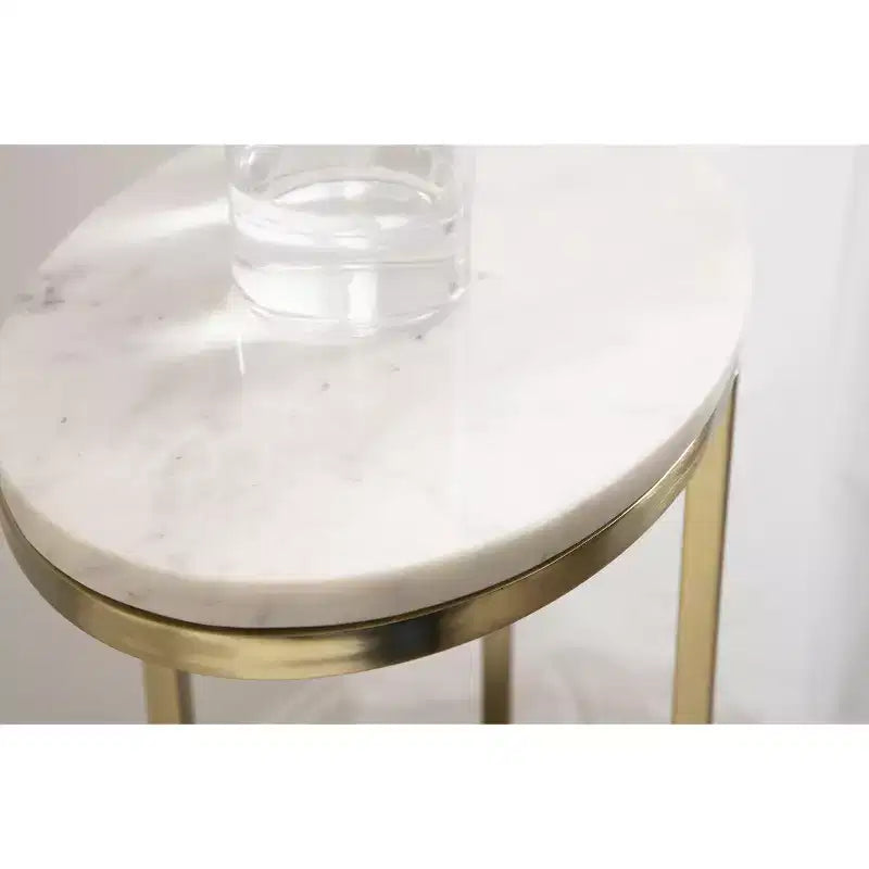 Table basse en métal ovale Kate and Laurel Natalli, 14x9x28, Doré