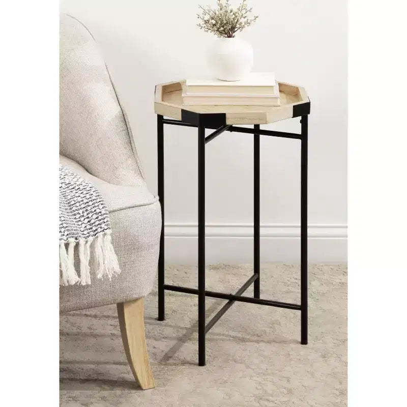 Table d'appoint octogonale en bois Kate and Laurel Occonor