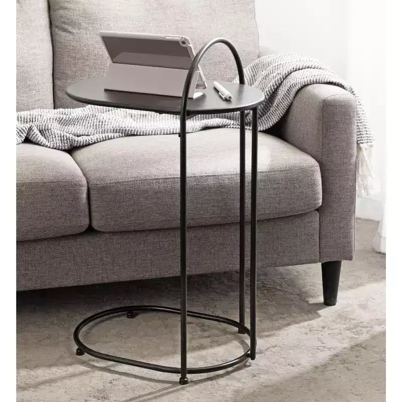 Table d'appoint en C en bois Kate et Laurel Caplan Capsule, 20x13,75x32,75, Noir