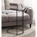 Table d'appoint en C en bois Kate et Laurel Caplan Capsule, 20x13,75x32,75, Noir