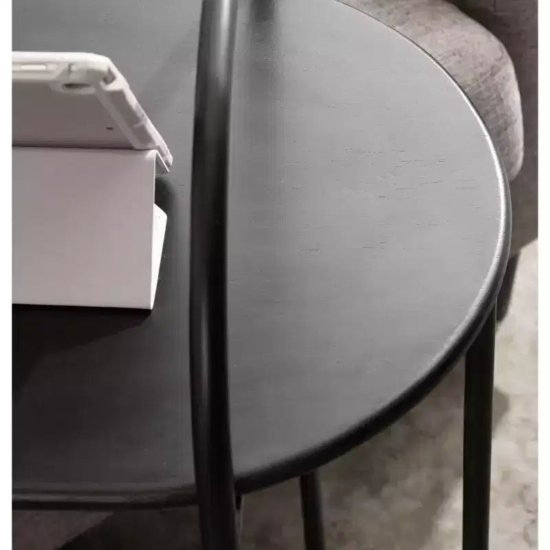 Table d'appoint en C en bois Kate et Laurel Caplan Capsule, 20x13,75x32,75, Noir
