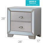 Passion Furniture Hollywood Hills Table de nuit 2 tiroirs (71,1 cm H x 71,1 cm L x 43,2 cm P)