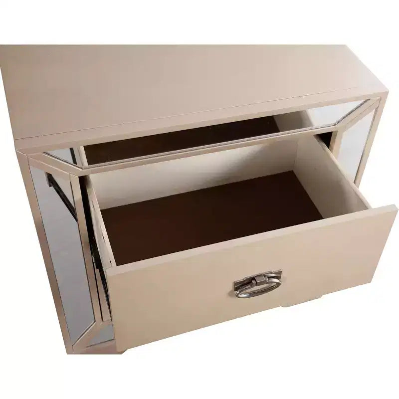 Passion Furniture Hollywood Hills Table de nuit 2 tiroirs (71,1 cm H x 71,1 cm L x 43,2 cm P)