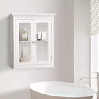 Teamson Home Armoire murale amovible 2 portes 20 x 24 po, blanc
