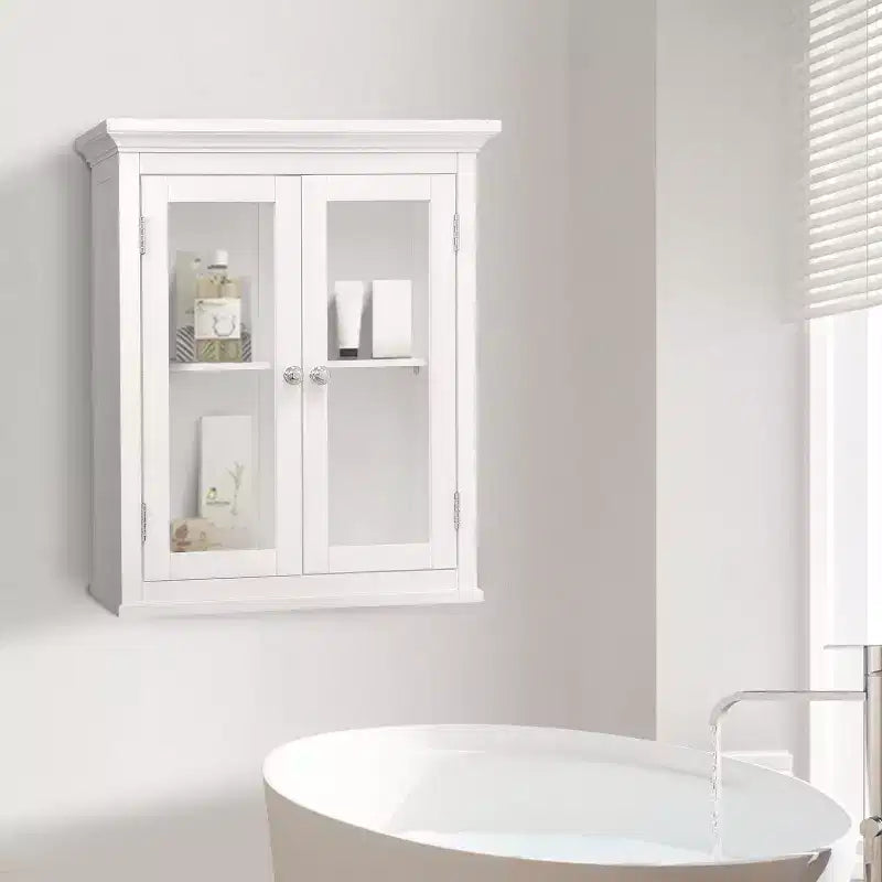 Teamson Home Armoire murale amovible 2 portes 20 x 24 po, blanc