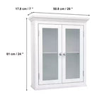 Teamson Home Armoire murale amovible 2 portes 20 x 24 po, blanc
