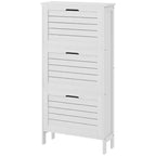 Meuble à chaussures étroit HOMCOM pour entrée avec 3 tiroirs abattants, range-chaussures fin avec portes à persiennes pour 6 paires de chaussures, blanc