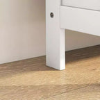 Meuble à chaussures étroit HOMCOM pour entrée avec 3 tiroirs abattants, range-chaussures fin avec portes à persiennes pour 6 paires de chaussures, blanc