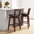 Tabouret de bar pivotant Costway de 66 cm de haut avec dossier évidé en cuir PU rembourré