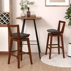 Tabouret de bar pivotant Costway de 66 cm de haut avec dossier évidé en cuir PU rembourré