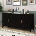 Characteristic Wooden Sideboard, Storage Cabinet With Metal Handles For Hallway, Entrance, Living Room, Bedroom - ModernLuxe