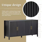 Buffet en bois caractéristique, meuble de rangement avec poignées métalliques pour couloir, entrée, salon, chambre à coucher - ModernLuxe