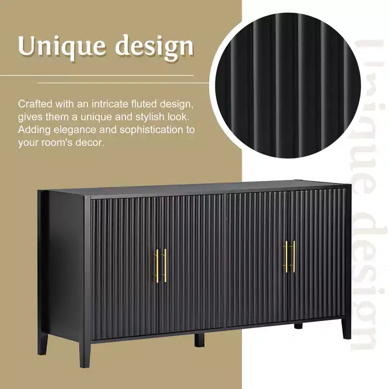 Buffet en bois caractéristique, meuble de rangement avec poignées métalliques pour couloir, entrée, salon, chambre à coucher - ModernLuxe