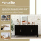 Buffet en bois caractéristique, meuble de rangement avec poignées métalliques pour couloir, entrée, salon, chambre à coucher - ModernLuxe